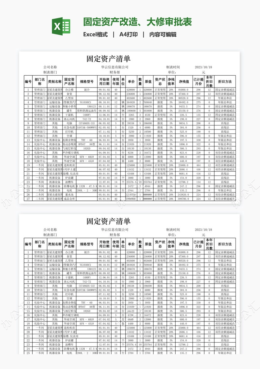 固定资产改造、大修审批表