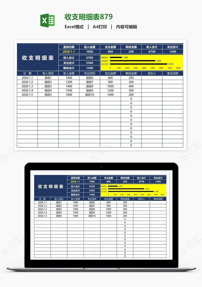 收支明细表879