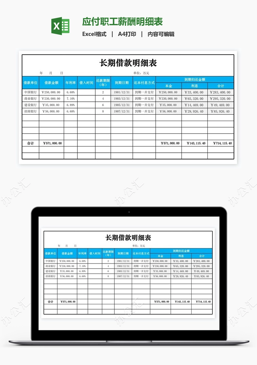 应付职工薪酬明细表