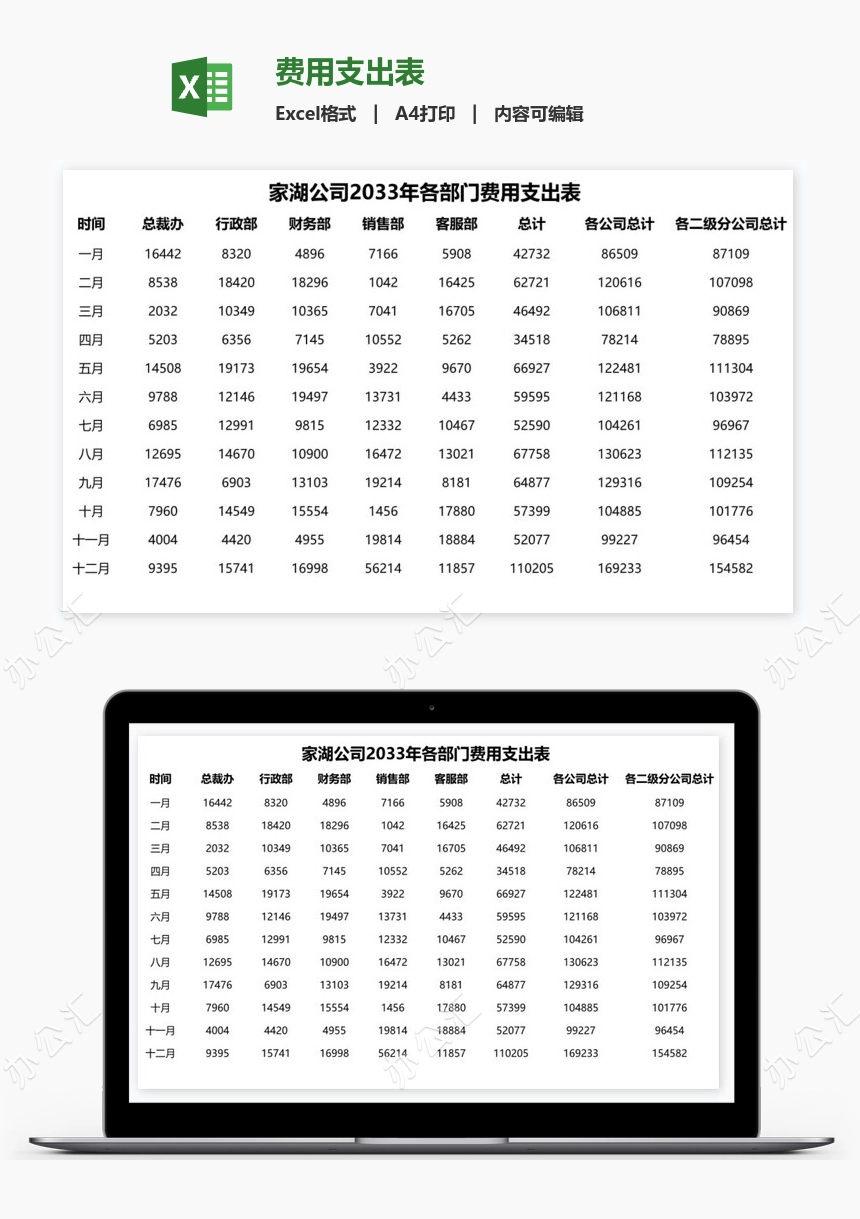 费用支出表