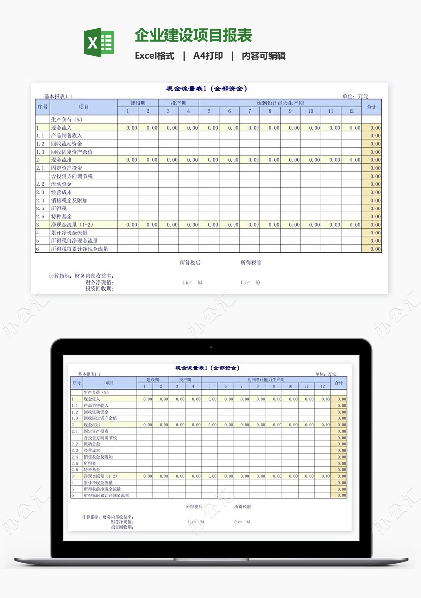 企业建设项目报表