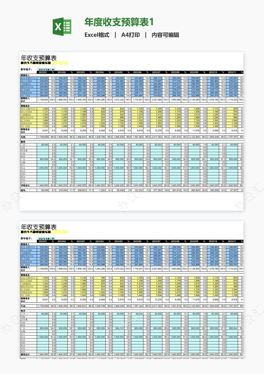 年度收支预算表1