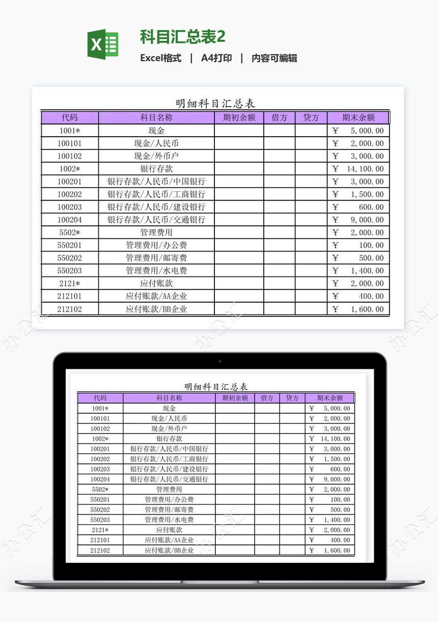 科目汇总表2