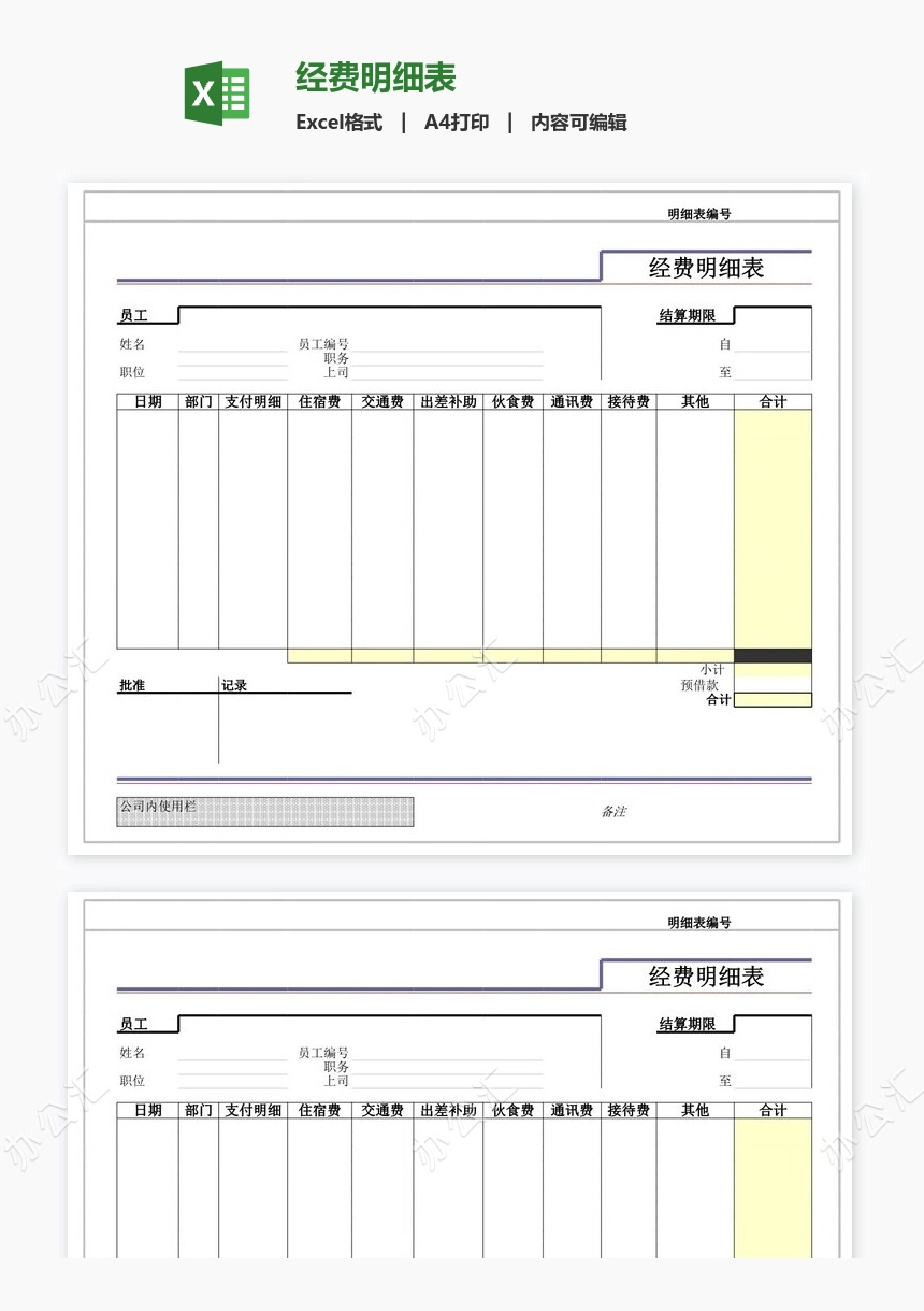 经费明细表