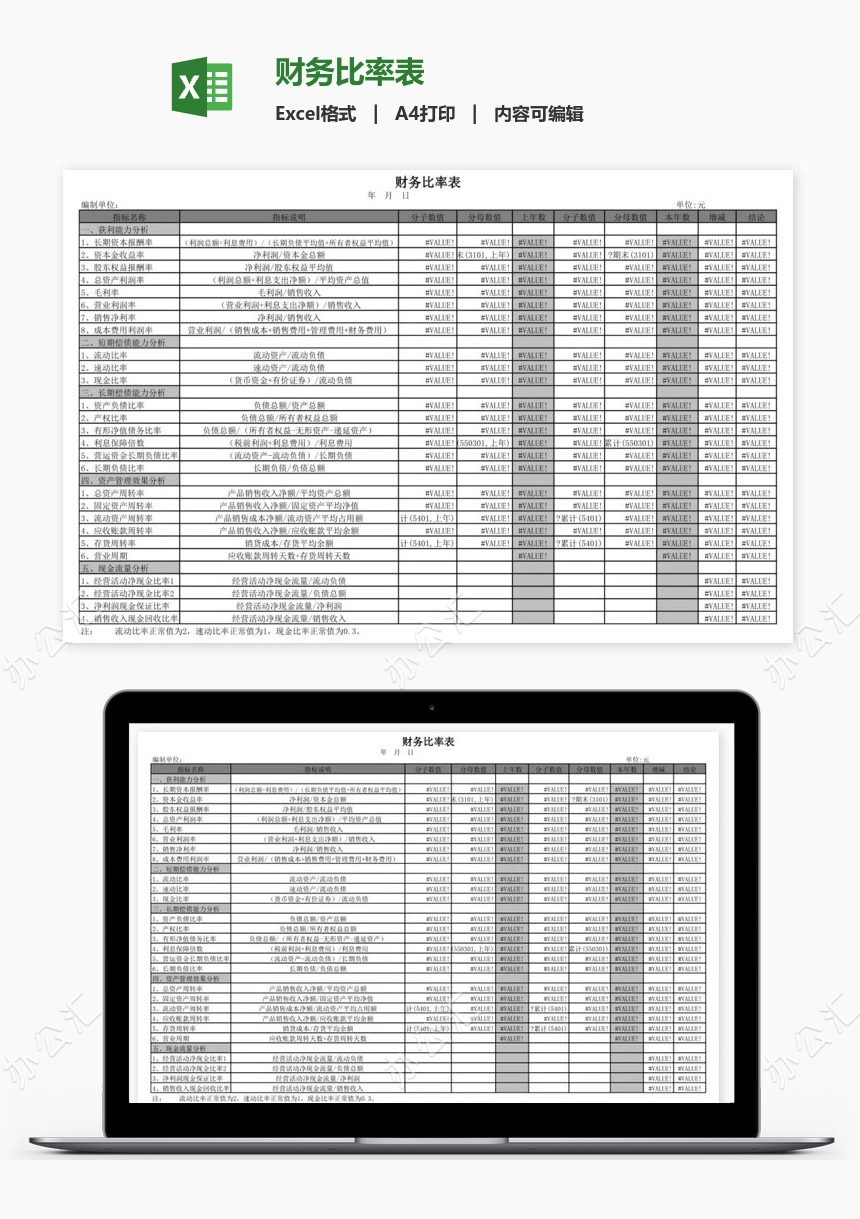 财务比率表