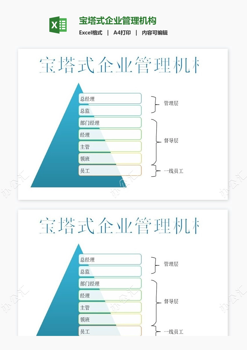 宝塔式企业管理机构