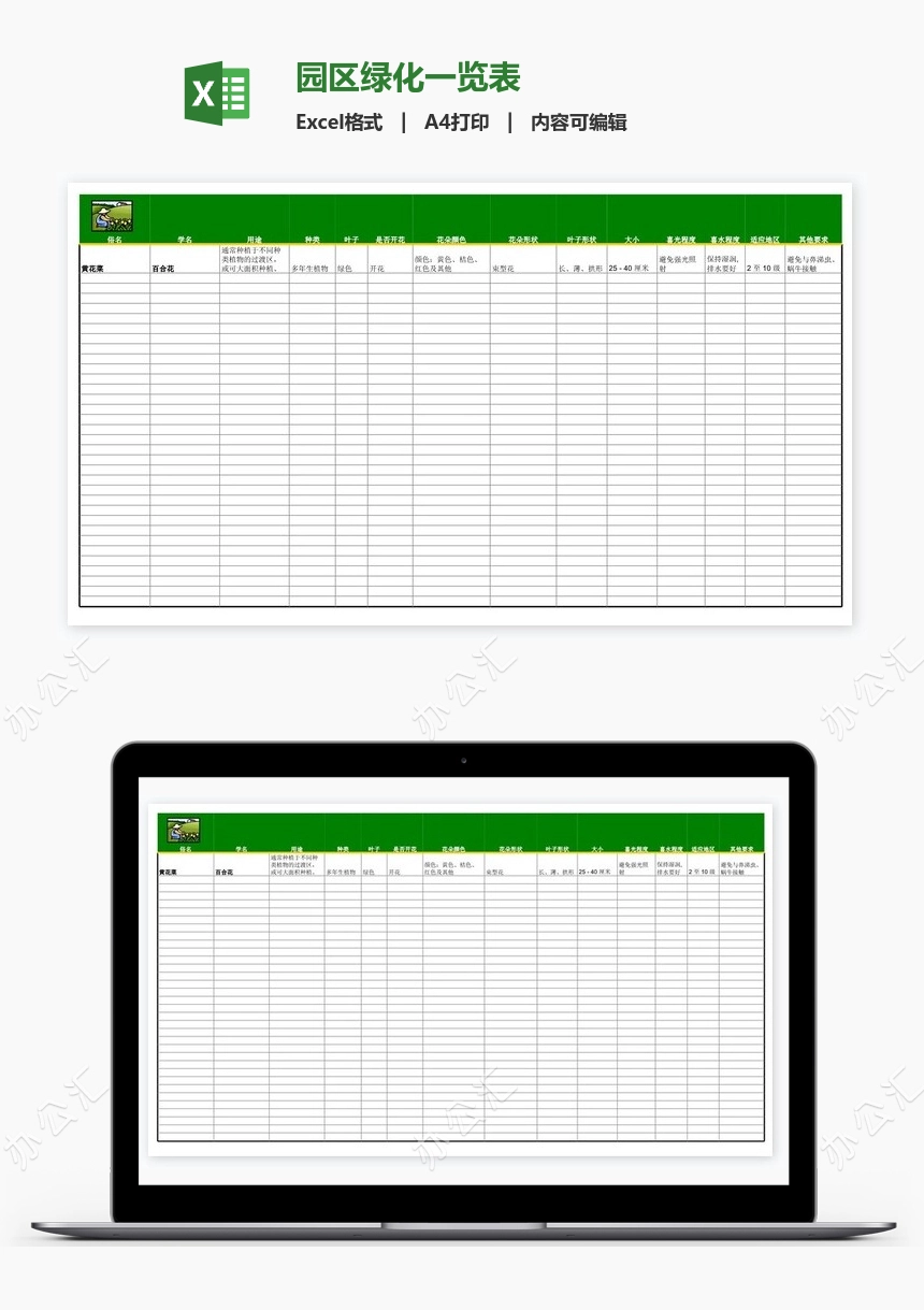 园区绿化一览表