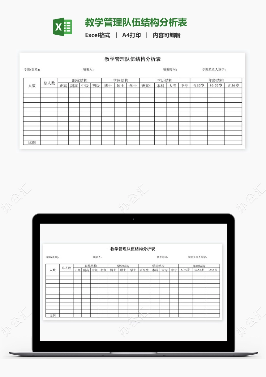 教学管理队伍结构分析表