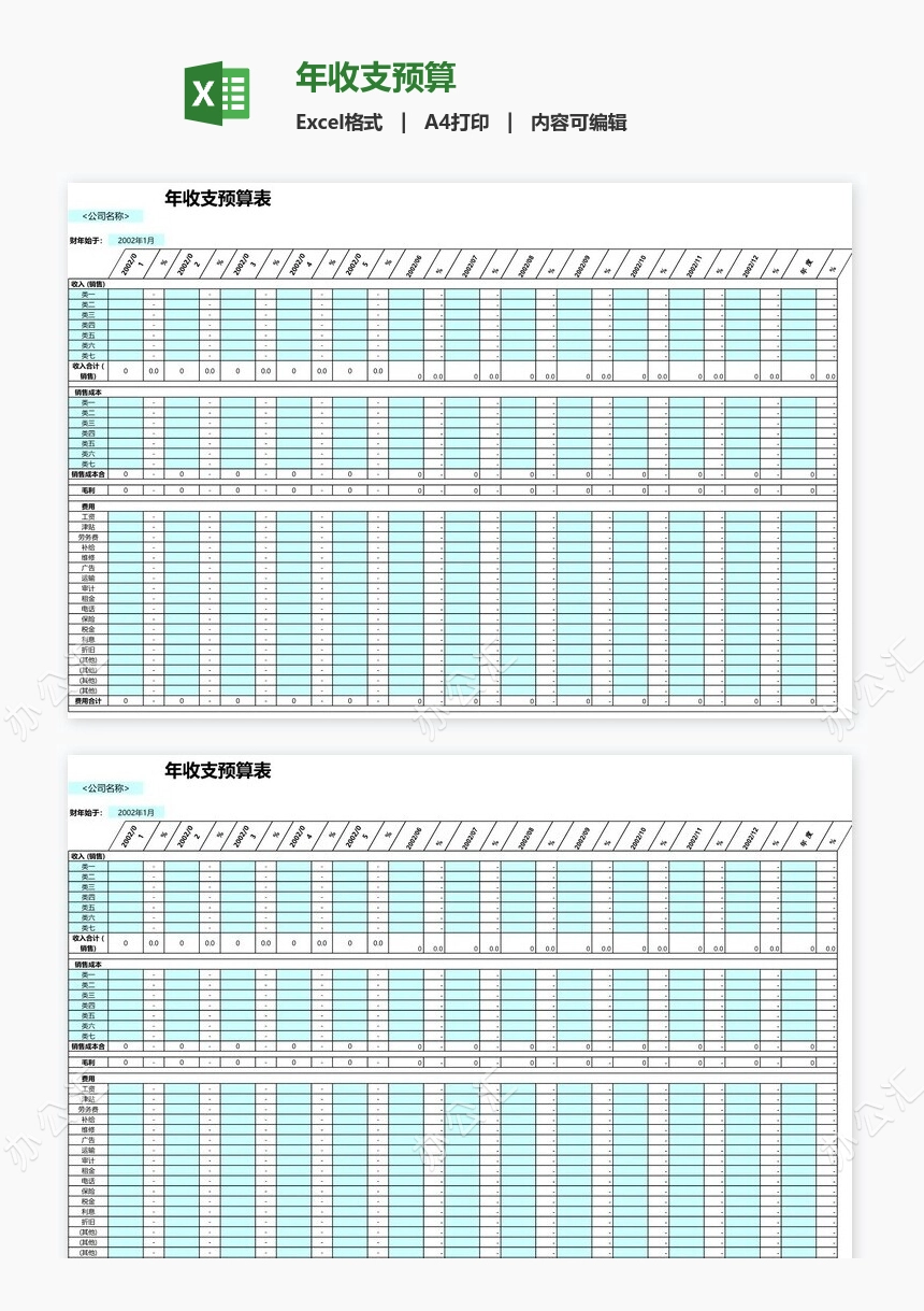 年收支预算