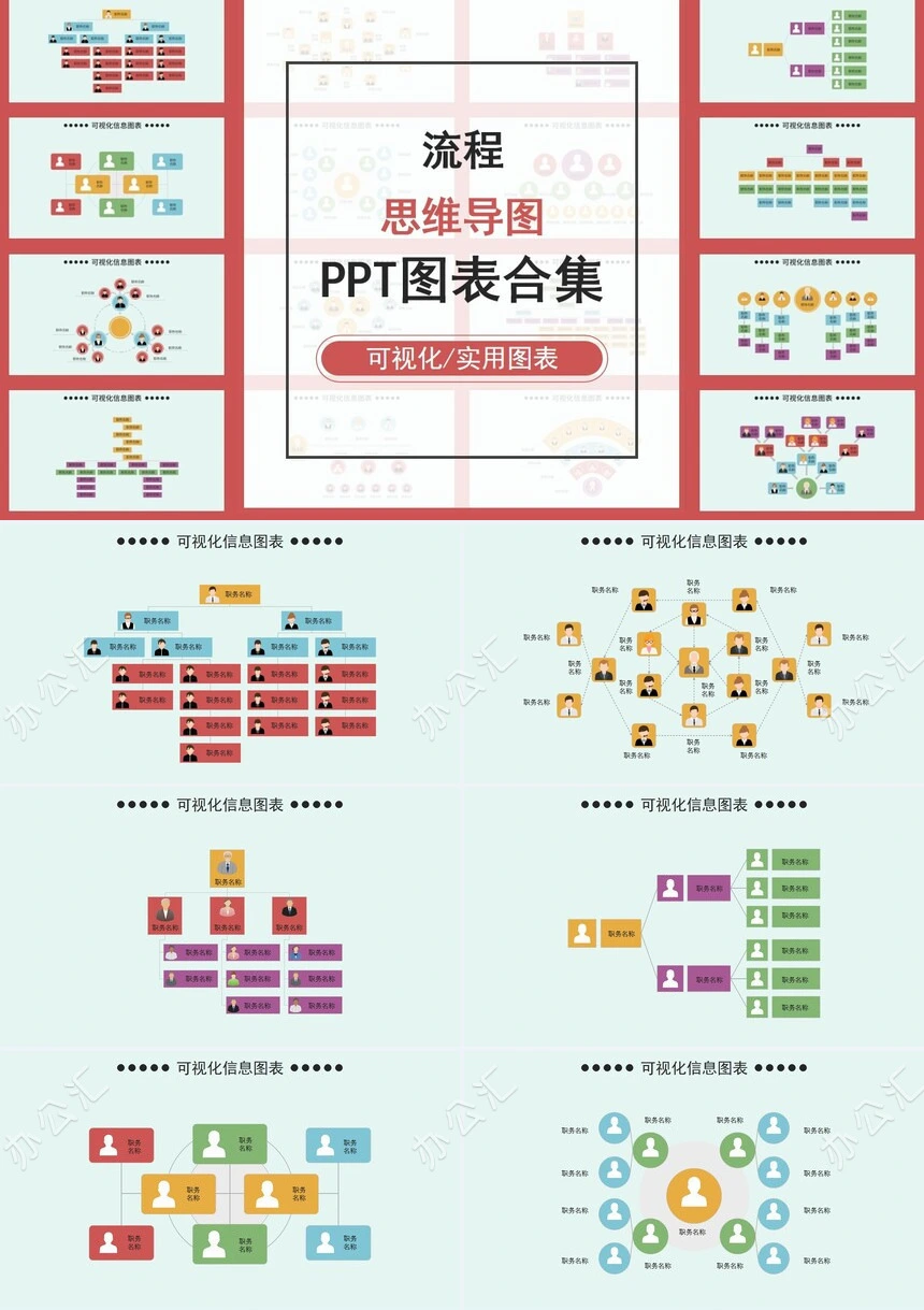 流程思维导图PPT图表合集可视化实用图表